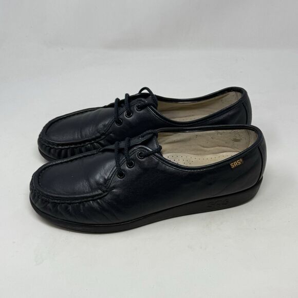 SAS Siesta Shoes Womens 10 M Blue Leather Lace Up Casual Comfort Granny Nurse - Picture 4 of 16